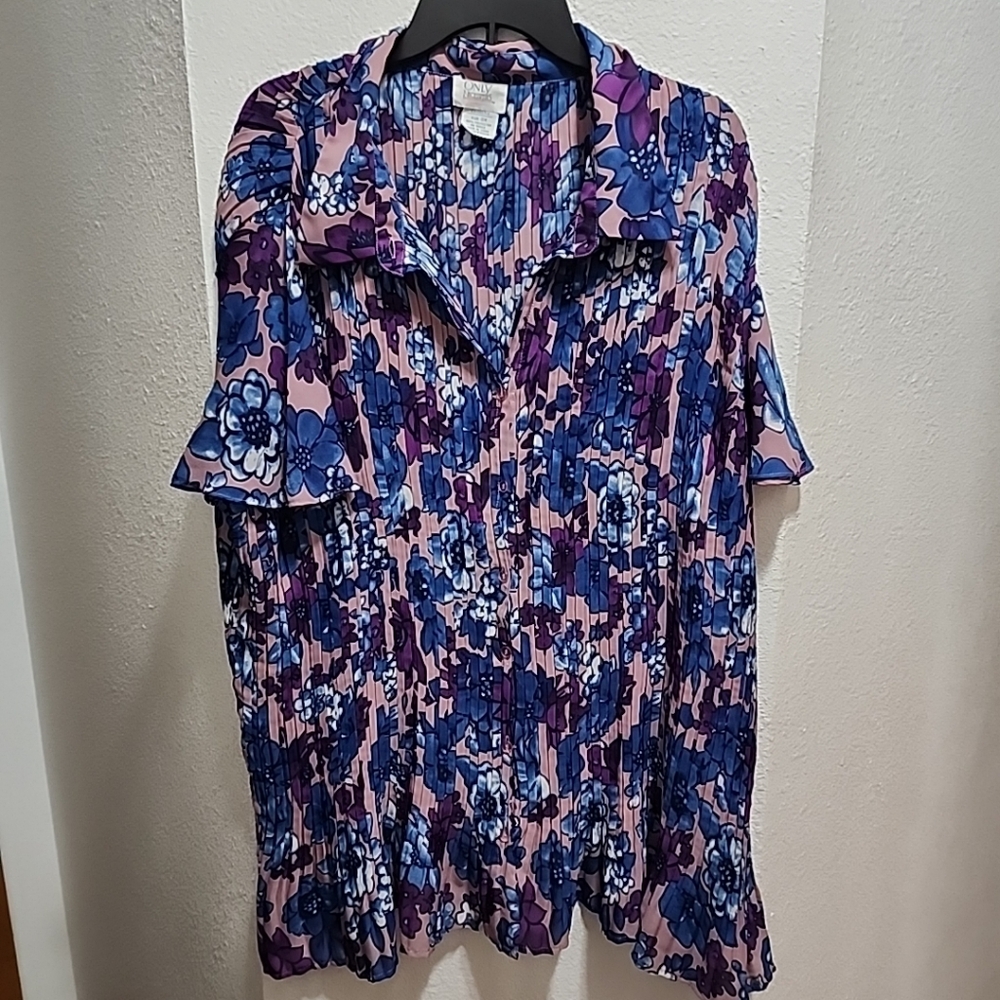 Only Necessities Floral Blouse - Blue and Purple